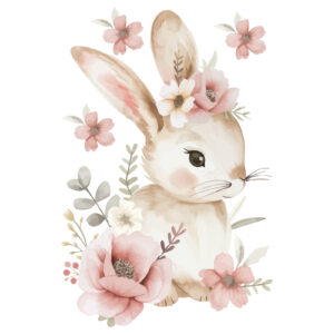 Sticker mural - Floral bunny